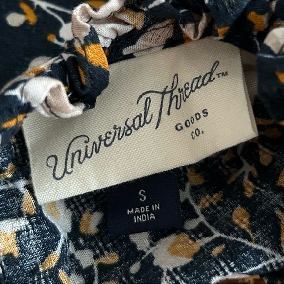 Target Universal Thread Floral High Neck Prairie Dress Women’s SZ S Blue Print - Picture 9 of 10